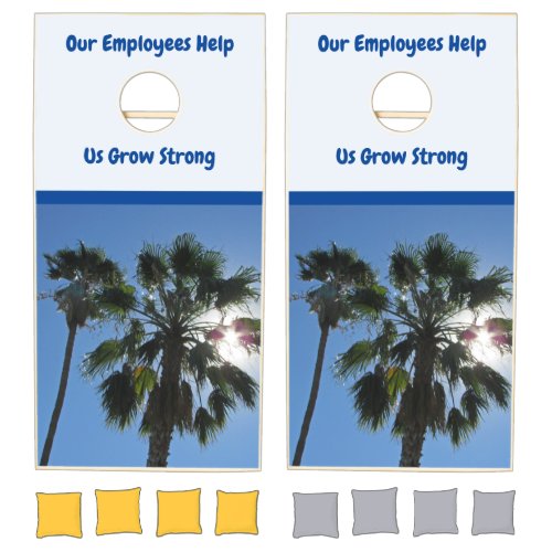Employee Appreciation Palm Tree Tropical Business Cornhole Set