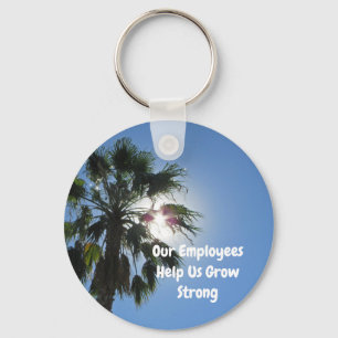 Employee Appreciation Palm Tree Tropical Business Keychain