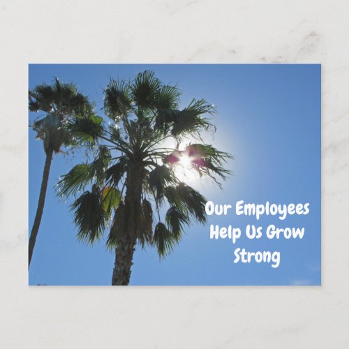 Employee Appreciation Palm Tree Tropical Business Postcard
