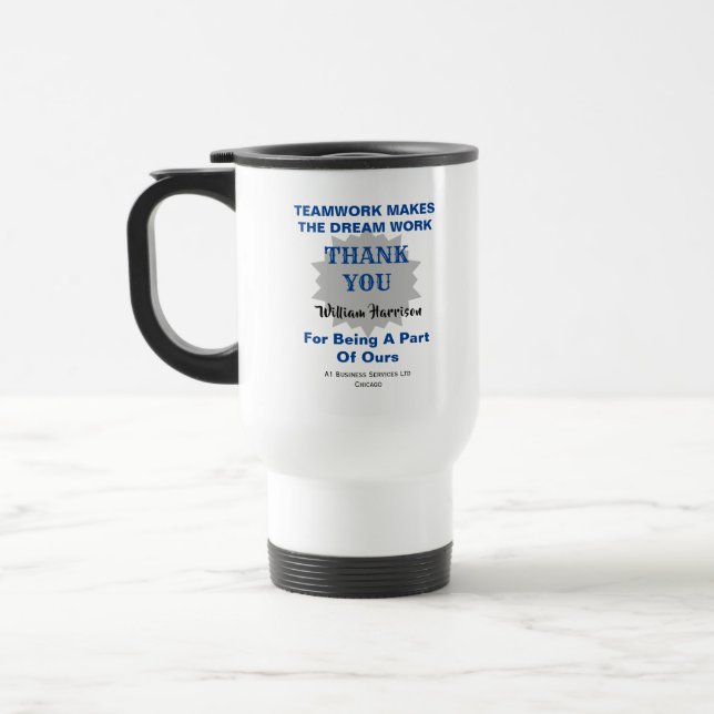 Employee Appreciation Personalized  Travel Mug (Left)