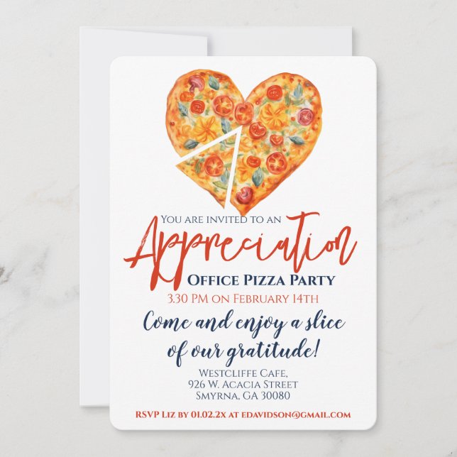 Employee Appreciation Pizza Party Invitation (Front)
