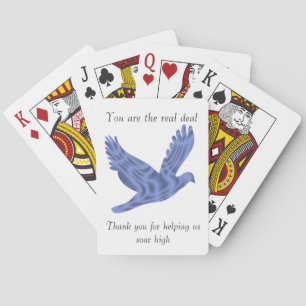 Employee Appreciation Thank You Blue Bird Message Poker Cards