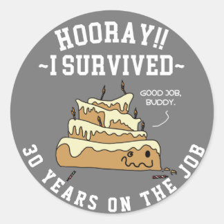 Employee Appreciation Work Anniversary Custom Classic Round Sticker