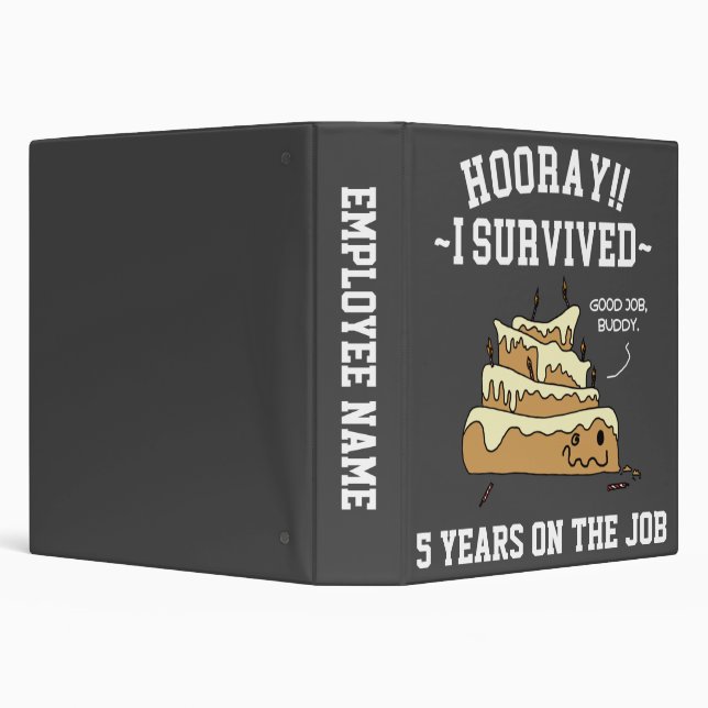Employee Appreciation Work Anniversary Funny 3 Ring Binder (Background)