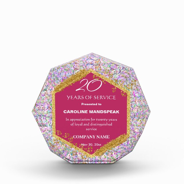 Employee Award Colorful Gemstones (Front)