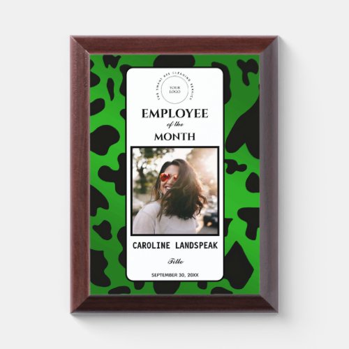 Employee Award Logo  Green Black Cow Spots
