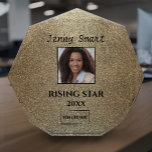 Employee Award - Modern Gold Glitter Customizable<br><div class="desc">Show your employees how much you value their hard work and loyalty with our elegant Custom Employee Award! This modern trophy features a stunning gold glitter effect and is crafted from high-quality acrylic, making it a beautiful addition to any workspace or home. Personalize with the employee's name, photo, your company...</div>