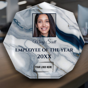 Employee Award - Modern Marble Effect Customizable