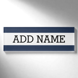 Employee Badge - Navy with Custom