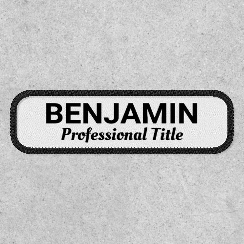 Employee Badge with Name and Title _ Black White