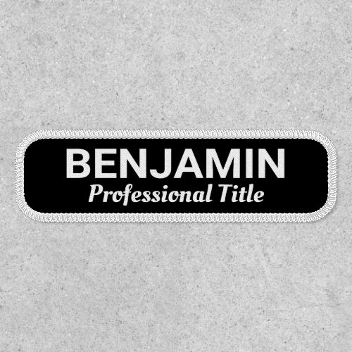 Employee Badge with Name and Title _ Black White