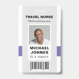 employee bar code photo name tag badge