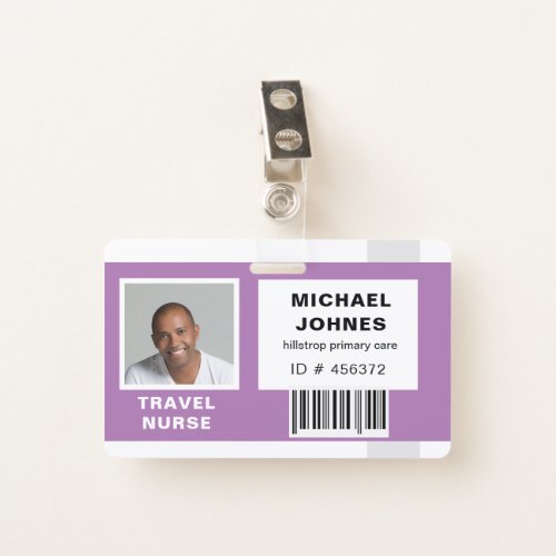 employee bar code photo name tag badge