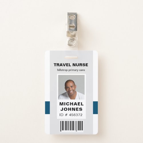 employee bar code photo name tag badge