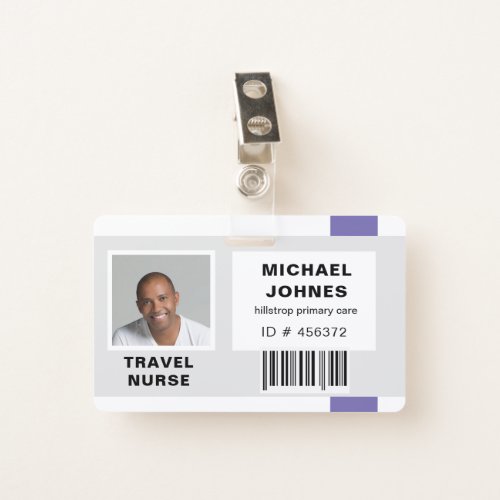 employee bar code photo name tag badge