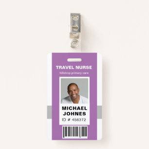 employee bar code photo name tag badge