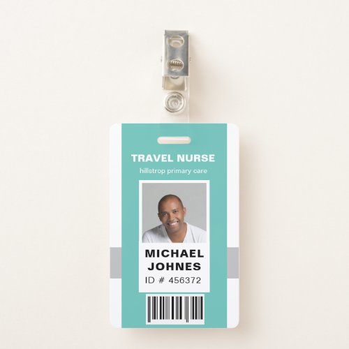 employee bar code photo name tag badge