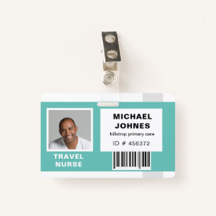 employee bar code photo name tag badge