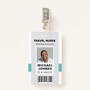 employee bar code photo name tag badge