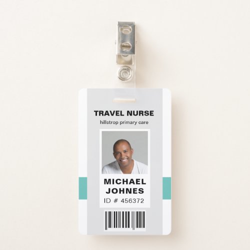 employee bar code photo name tag badge