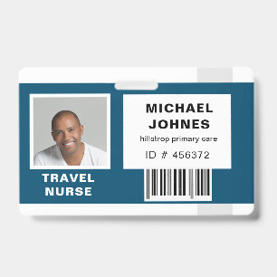 employee bar code photo name tag badge