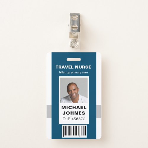 employee bar code photo name tag badge