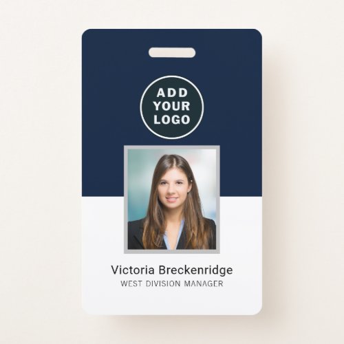 Employee Barcode Business Logo Photo ID Badge