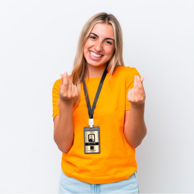 Employee Barcode Logo Name Scan Sepia Gold Badge (Employee Barcode Logo Name Scan Sepia Gold Badge)