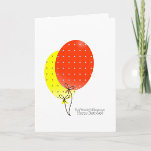 Employee Birthday Cards, Big Colorful Balloons Card
