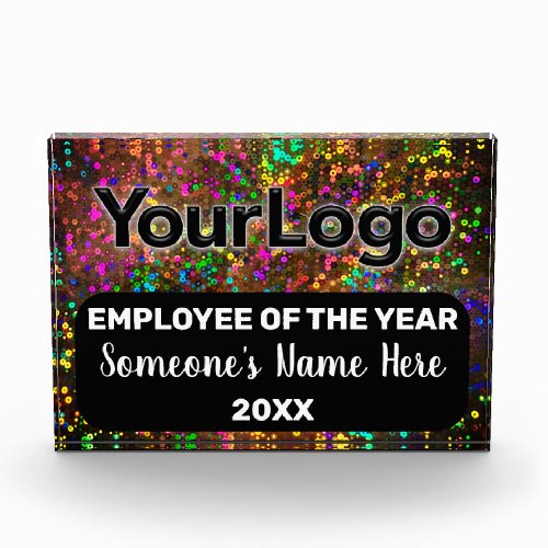 Employee Boss Corporate Business Logo Rainbow Acrylic Award