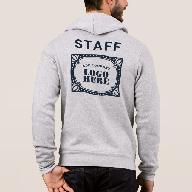 Employee Business Brand Logo Website Address Hoodie (Back)