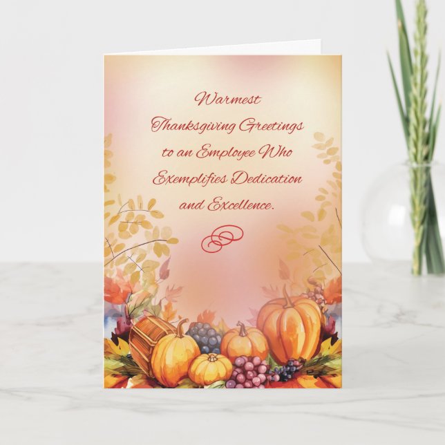Employee Business Thanksgiving Appreciation Card (Front)