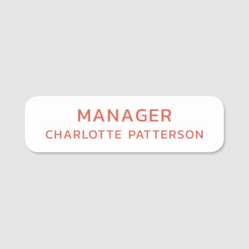 Employee Corporate Business Professional Company Name Tag