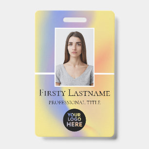 Employee Custom Photo, Barcode, Logo, Name Badge