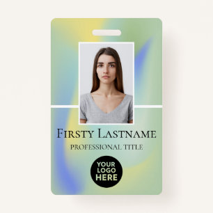 Employee Custom Photo, Barcode, Logo, Name Badge