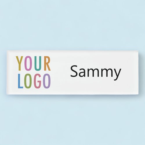 Employee First Name Tag Badge Custom Logo One Line