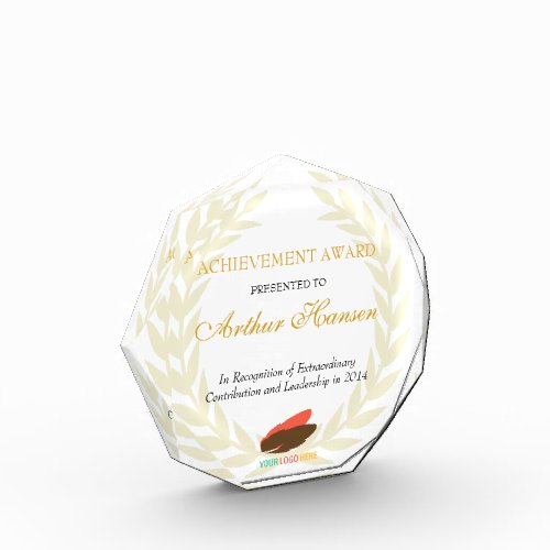 Employee golden wreath achievement recognization acrylic award