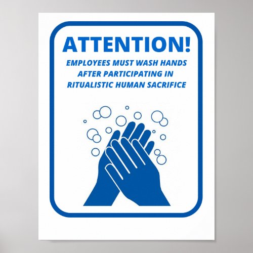 Employee hand washing poster