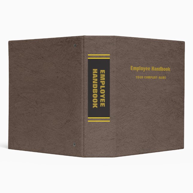 Employee Handbook elegant faux leather 3 Ring Binder (Background)