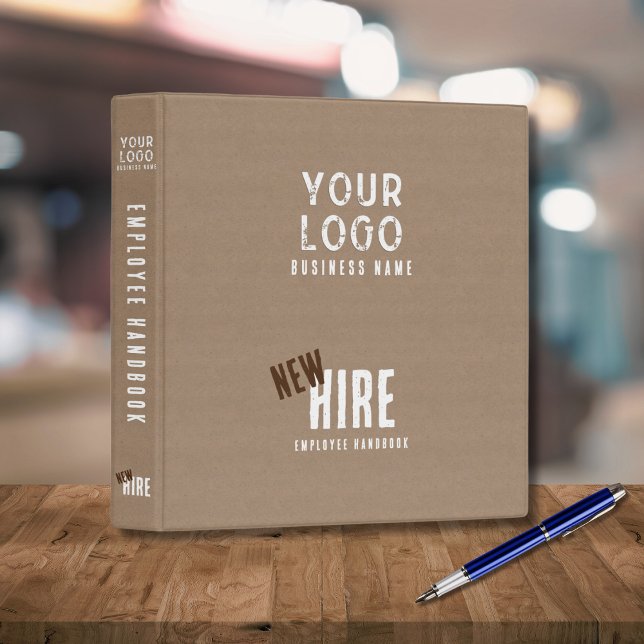 Employee Handbook Rustic Kraft Paper Business  3 Ring Binder (Creator Uploaded)