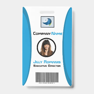 Employee ID Badge Modern Teal Vertical Design