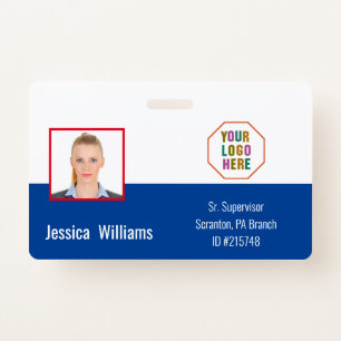 Employee ID Badge with a Tailored Blue Business
