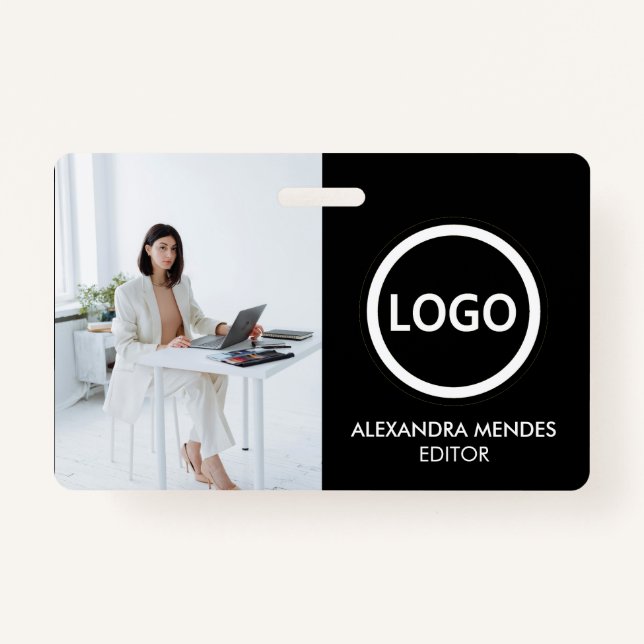 Employee ID Card Modern Minimalist Company Badge (Front)