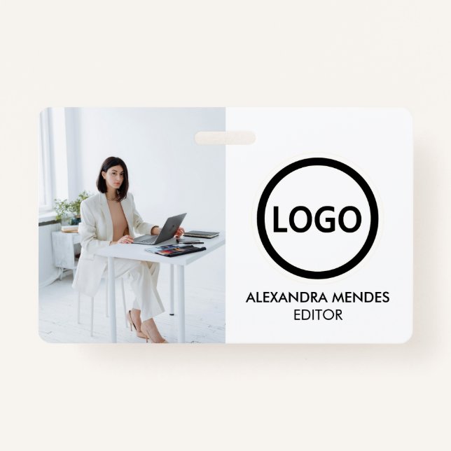 Employee ID Card Modern Minimalist Company Badge (Front)
