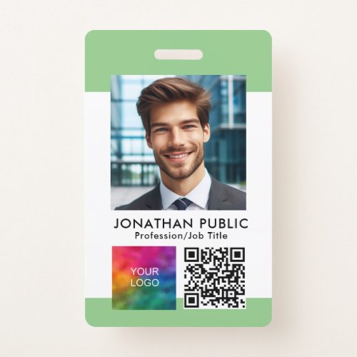 Employee ID Card QR Code Business Logo Name Tags Badge