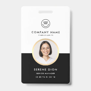 Employee ID Company ID Photo ID Gold Circle Black Badge
