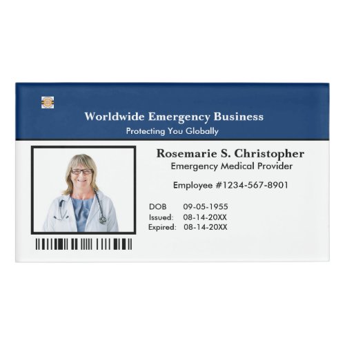Employee ID Identification Card Bar Code Photo Name Tag
