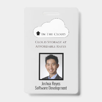 Employee ID Light Gray & Black Vertical Badge