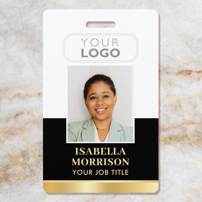 Employee ID Name Company Logo Black Gold Business Badge (Creator Uploaded)