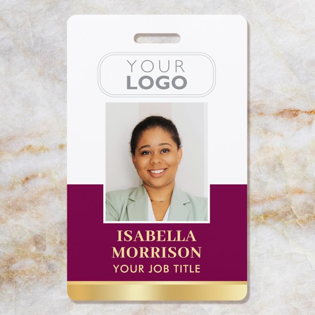 Employee ID Name Company Logo Plum Gold Business Badge (Creator Uploaded)